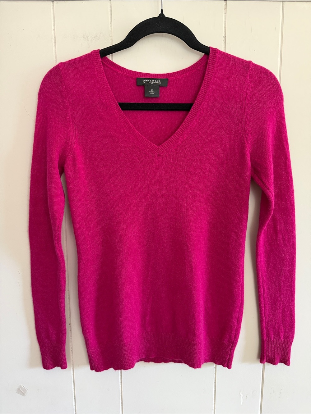 Ann Taylor Cashmere Sweater SP Bold Dopamine Dressing Preppy Barbiecore